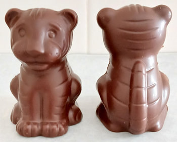 LIONCEAU CREUX (Mickey ROUGE) en chocolat ALTERNATIVE au lait (sans lait) BIO vegan sans allergènes Exquidia : 55g