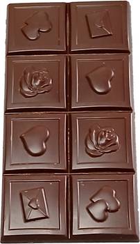 TABLETTE COEURS en chocolat NOIR 56% BIO vegan sans allergènes Exquidia : 80g