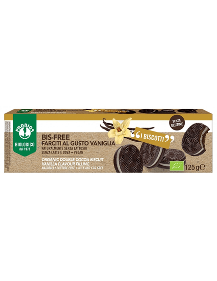 Biscuits BIS-FREE à la VANILLE BIO vegan sans gluten sans lait sans oeufs sans coque sans arachide Probios : 125g