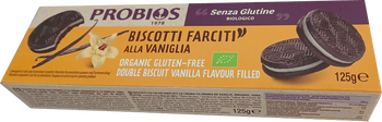 Biscuits fourrés à la VANILLE BIO vegan sans gluten sans lait sans oeufs sans coque sans arachide Probios : 125g