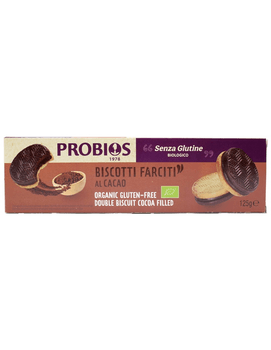 Biscuits fourrés au CACAO BIO vegan sans gluten sans lait sans oeufs sans coque sans arachide Probios : 125g