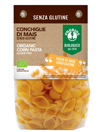Pâtes CONCHIGLIE (coquillage) 100% maïs BIO vegan, sans gluten sans lait sans oeufs sans coque sans arachide Probios : 400g