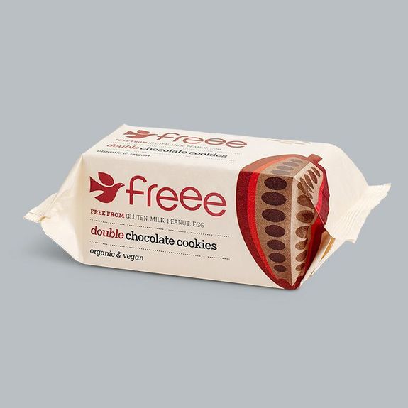 Véritables cookies anglais DOUBLE CHOCOLAT BIO vegan sans allergènes Doves Farm Freee : 180 grammes