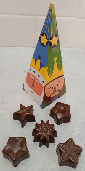 Rois Mages 5 ÉTOILES en chocolat ALTERNATIVE au lait (sans lait) BIO vegan sans allergènes Exquidia : 42g