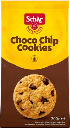 CHOCO CHIP COOKIES aux pépites de chocolat sans gluten, sans lait, sans coque, sans arachide Schar : 200g