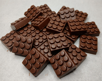 CUBE Père Noël + 24 briques en chocolat ALTERNATIVE au lait (sans lait) BIO vegan sans allergènes Exquidia : 190g