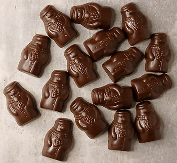 Cône 16 mini-bonhommes de neige en chocolat NOIR ONCTUEUX 60% BIO vegan sans allergènes Exquidia : 48g