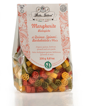 Pâtes en forme de MARGHERITE BIO vegan sans gluten, sans lait, sans oeufs, sans coque, sans arachide Pasta Natura : 250g