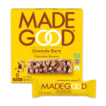 6 BARRES au chocolat et banane BIO vegan sans allergènes MadeGood : 144 grammes
