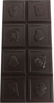 Tablette COEURS en chocolat NOIR 75% VELOUTÉ au sucre de coco BIO vegan sans allergènes Exquidia : 80 grammes