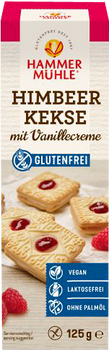 9 Biscuits aux framboises et crème vanille vegan sans allergènes Hammermülhe : 125 grammes