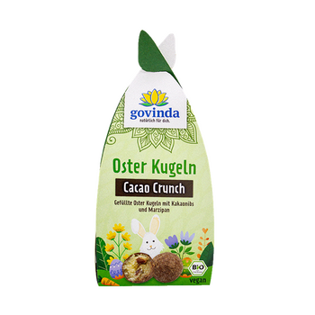 Boules de Pâques au CACAO crunch BIO vegan sans gluten, sans lait, sans oeufs, sans soja, sans arachide GOVINDA : 50g
