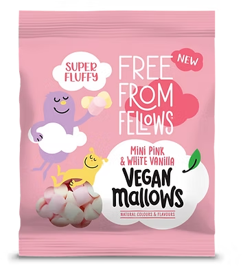Mini pink & white MELLOWS vegan sans allergènes Free from fellows : 105 grammes