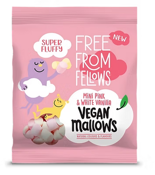 Mini pink & white MELLOWS vegan sans allergènes Free from fellows : 105 grammes