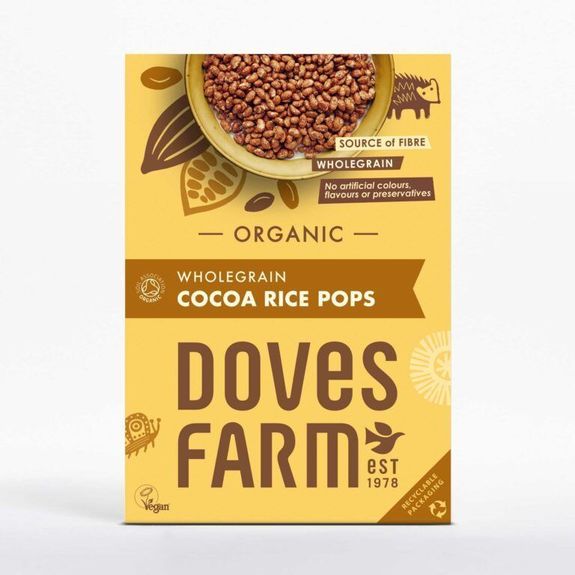 Céréales CACAO rice en forme de grains de riz soufflés BIO vegan sans allergènes Doves Farm Freee : 300 grammes