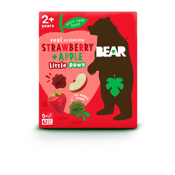 Little PAWS (en forme de pattes d'ours) fraise pomme vegan sans allergènes Bear : (5x20g) = 100 grammes