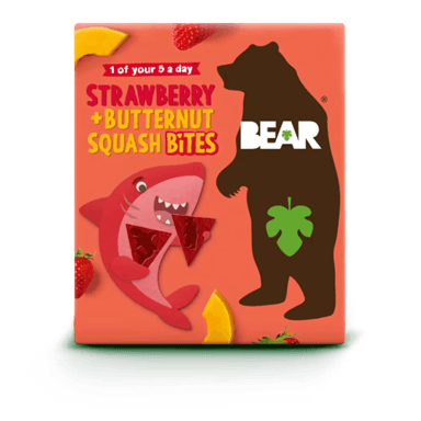 TRIANGLES fraise courge butternut vegan sans allergènes Bear : (5x18g) = 90 grammes