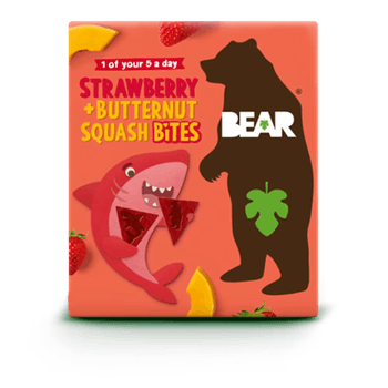 TRIANGLES fraise courge butternut vegan sans allergènes Bear : (5x18g) = 90 grammes