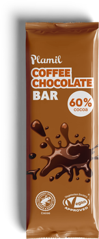 Mini tablette CAFÉ au chocolat NOIR 60% vegan sans allergènes Plamil So Free : 40 grammes