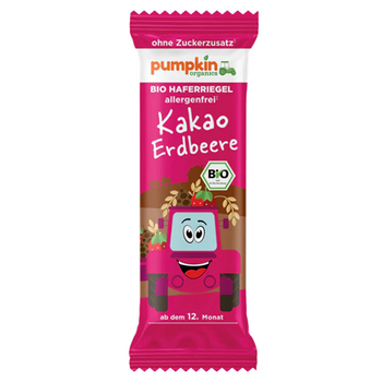 Barre à l'avoine CACAO FRAISE BIO vegan sans allergènes Pumpkin Organics : 20 grammes