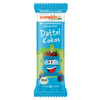 Barre à l'avoine DATTES COCO BIO vegan sans allergènes Pumpkin Organics : 20 grammes