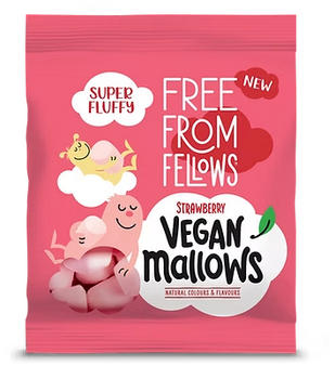 Strawberry MELLOWS (Fraise) vegan sans allergènes Free from fellows : 105 grammes