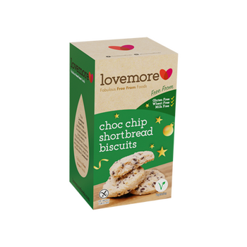 Biscuits sablés shortbread de Noël aux pépites de chocolat noir sans gluten, sans lait, sans arachide Lovemore : 150 grammes