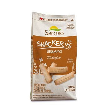 Snackerini au SÉSAME BIO vegan sans gluten sans lait sans oeufs sans soja sans coque sans arachide Sarchio : 180 grammes