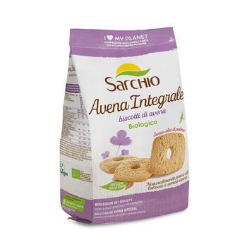 Biscuits à l'AVOINE en forme de carré BIO vegan sans gluten sans lait sans oeufs sans soja sans arachide Sarchio : 200 grammes