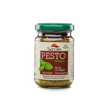 Pesto au BASILIC à l'huile d'olive extra-vierge BIO vegan sans allergènes Sarchio : 130 grammes