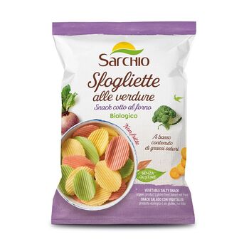 Chips soufflées aux LÉGUMES BIO vegan sans gluten sans oeufs sans coque sans arachide Sarchio : 55 grammes