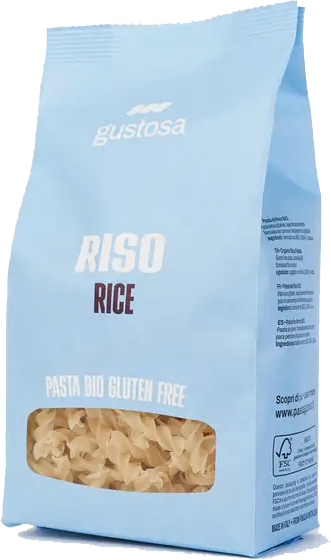 Pâtes FUSILLI de RIZ BLANC BIO vegan sans allergènes Pasta Gustosa : 340 grammes