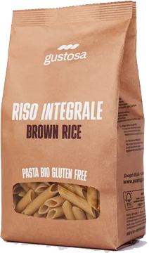 Pâtes PENNE de RIZ BRUN BIO vegan sans allergènes Pasta Gustosa : 340 grammes