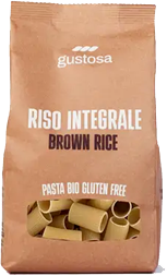 Pâtes RIGATONI de RIZ BRUN BIO vegan sans allergènes Pasta Gustosa : 340 grammes