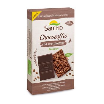 CHOCOSOFFIO (chocolat NOIR extra au riz soufflé) BIO vegan sans gluten sans oeufs sans coque sans arachide : (3x25g) = 75g
