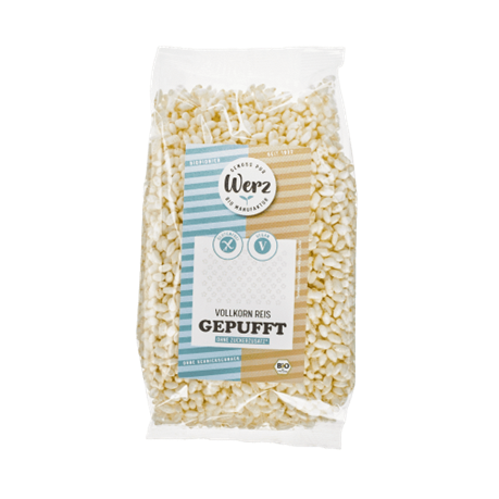 POPS de riz soufflé BIO vegan sans gluten sans lait sans oeufs sans soja sans arachide Werz : 125 grammes