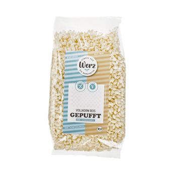 POPS de riz soufflé BIO vegan sans gluten sans lait sans oeufs sans soja sans arachide Werz : 125 grammes