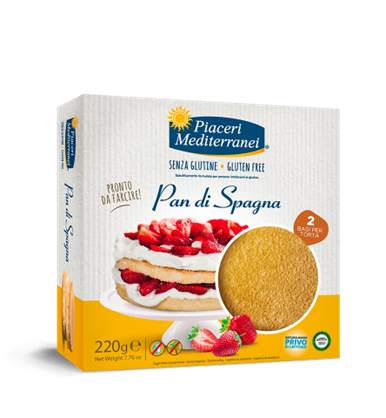 Gâteau GÉNOISE sans gluten sans lait sans soja sans coque sans arachide PIACERI MEDITERRANEI : 220g
