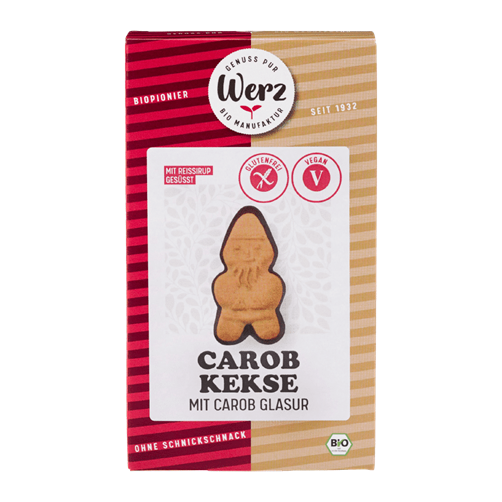 Biscuits LUTINS à la caroube BIO vegan sans gluten sans lait sans oeufs sans soja sans arachide Werz : 125 grammes
