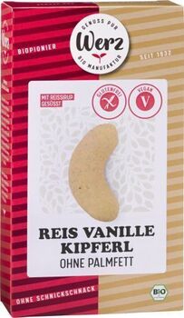 Biscuits CROISSANT LUNE à la vanille BIO vegan sans gluten sans lait sans oeufs sans arachide Werz : 125 grammes