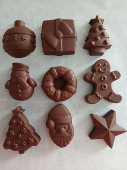 1 surprise de Noël en chocolat ALTERNATIVE au lait (sans lait) BIO vegan sans allergènes Exquidia : 8 grammes