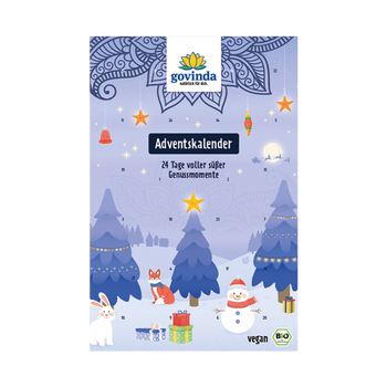 CALENDRIER de l'Avent BIO vegan sans gluten sans lait sans oeufs sans soja sans arachide GOVINDA : 216 grammes