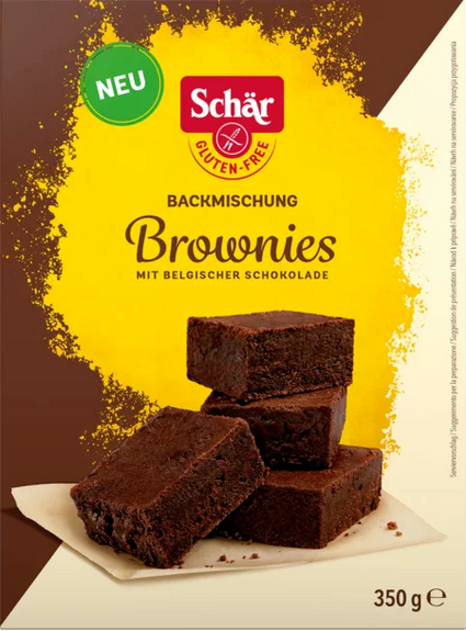 MIX brownies vegan sans gluten sans lait sans oeufs sans coque sans arachide Schar : 350 grammes