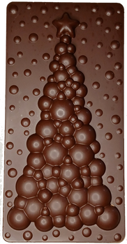 Grande tablette SAPIN DE NOËL avec boules en chocolat ALTERNATIVE au lait (sans lait) BIO vegan sans allergènes Exquidia : 100g