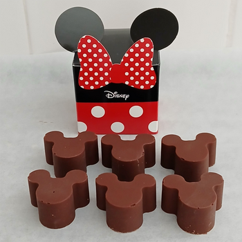 Cube Rouge et Noir Minnie + 6 chocolats assortis Alternative au lait (sans lait) BIO vegan sans allergènes Exquidia : 63g