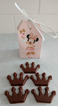 5 Couronnes Minnie ballerine en chocolat Alternative au lait (sans lait) BIO vegan sans allergènes Exquidia : 25 grammes