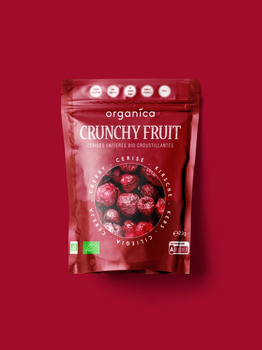 CERISES crunchy entières lyophilisées BIO vegan sans allergènes Organica : 20 grammes