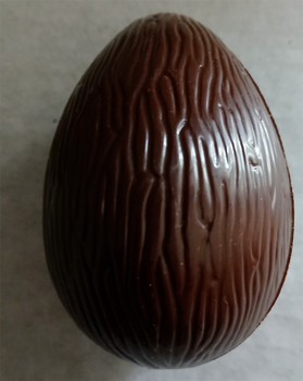 Oeuf de Pâques CREUX strié (Arbre) en chocolat NOIR ONCTUEUX 60% BIO vegan sans allergènes Exquidia : 80g