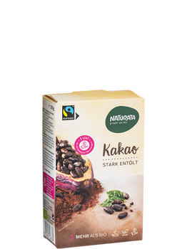 POUDRE DE CACAO fortement dégraissé BIO vegan sans allergènes Fairtrade Naturata : 125 grammes