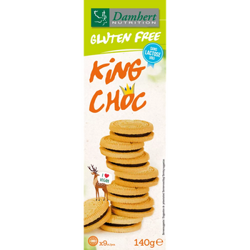 9 Biscuits KING CHOC vegan sans allergènes Damhert : 140 grammes